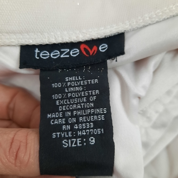 Teeze Me Strapless Layered Cocktail Dress Dusty Rose & Cream Gold Shimmer Size 9 - Picture 8 of 9